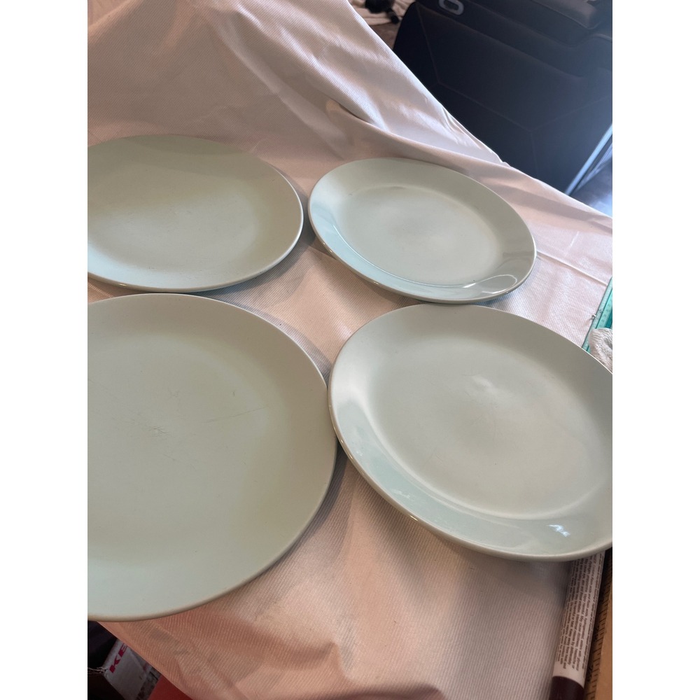 IKEA Light Green Matte Stoneware Dinner Plates Set of‎ 4 Scandinavian Modern